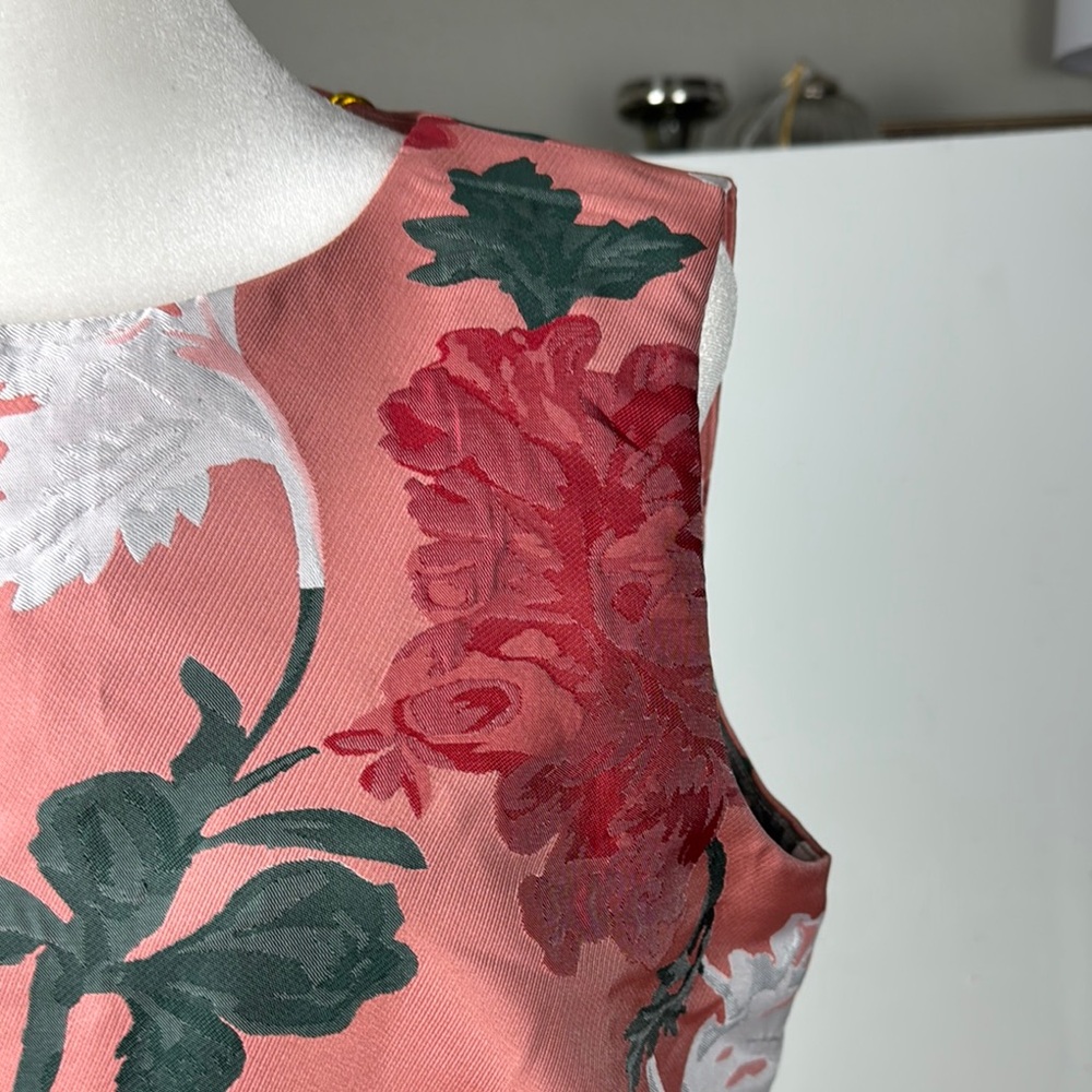 MESTIZA Floral Sleeveless Mini Dress Pink and Green Sz 8 NWT Elegant - Picture 3 of 13